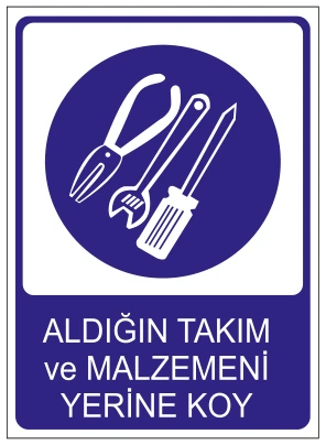 ALDIĞIN TAKIM VE MALZEMENİ YERİNE KOY