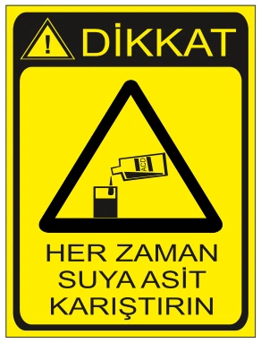 DİKKAT HER ZAMAN SUYA ASİT KARIŞTIRIN
