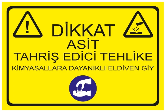 ASİT TAHRİŞ EDİCİ TEHLİKE KİMYASALLARA DAYANIKLI ELDİVEN GİY