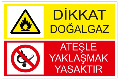 DİKKAT DOĞALGAZ ATEŞLE YAKLAŞMAK