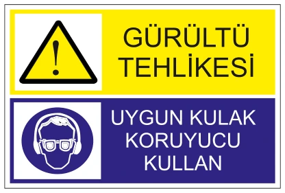 GÜRÜLTÜLÜ ALAN TEHLİKESİ UYGUN KULAK KORUYUCU