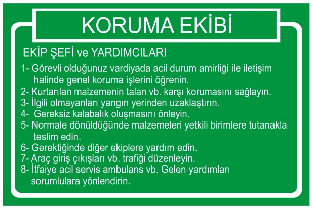 KORUMA EKİBİ EKİP ŞEFİ VE YARDIMCILARI