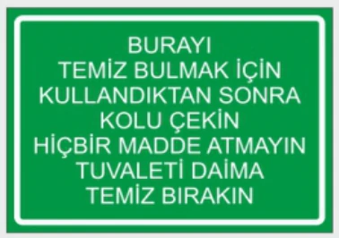 BURAYI TEMİZ BULMAK İÇİN KULLANDIKTAN SONRA KOLU ÇEKİN