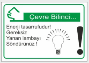 ÇEVRE BİLİNCİ ENERJİ TASARRUFUDUR GEREKSIZ YANAN LAMBAYI