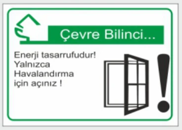 ÇEVRE BİLİNCİ ENERJİ TASARRUFUDUR YALNIZCA HAVALANDIRMA