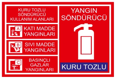 KURU TOZLU SÖNDÜRÜCÜ KULLANIM ALANLARI KATI MADDE