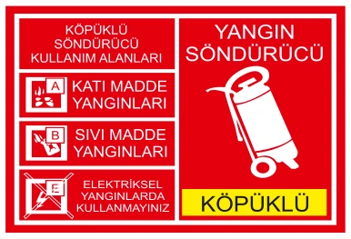 KÖPÜKLÜ SÖNDÜRÜCÜ KULLANIM ALANLARI 17,01 KATI MADDE
