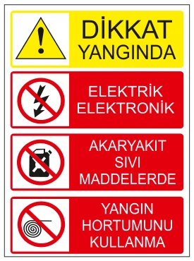DİKKAT YANGINDA ELEKTRİK ELEKTRONİK