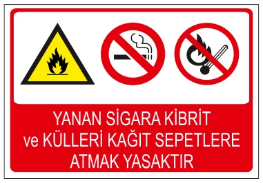 YANAN SİGARA KİBRİT VE KÜLLERİ KAĞIT SEPETLERE 02
