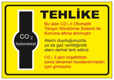 KARBONDIOKSIT TEHLİKE BU ALAN CO 2 LI OTOMATIK YANGIN SÖNDÜRME SİSTEMİ İLE