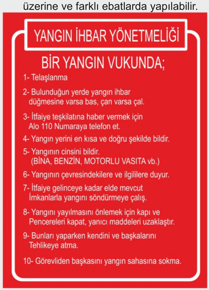 ÜZERINE VE FARKLI EBATLARDA YAPILABILIR