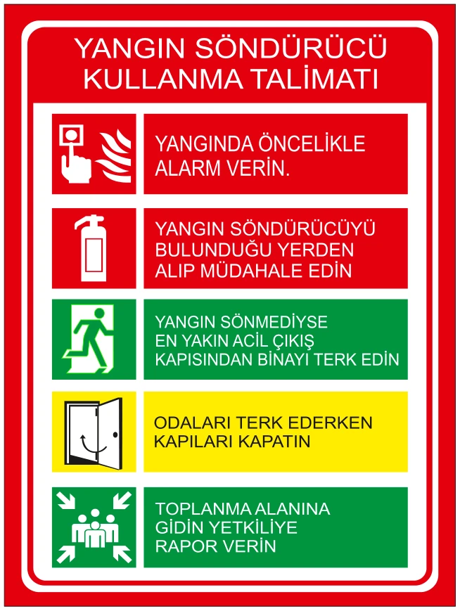 YANGIN SÖNDÜRÜCÜ KULLANMA TALİMATI