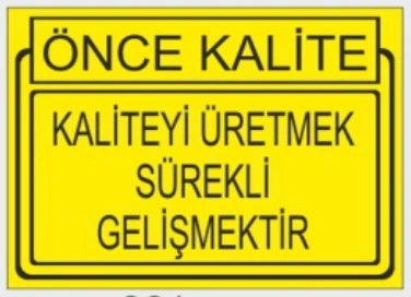 ÖNCE KALİTE KALİTEYİ ÜRETMEK SÜREKLİ GELİŞMEKTİR