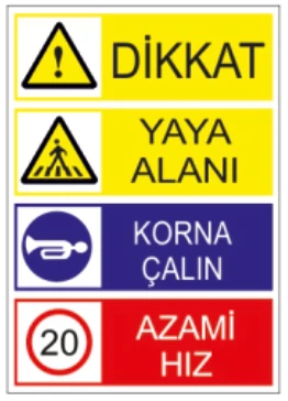 DİKKAT YAYA ALANI KORNA ÇALIN AZAMİ HIZ 02