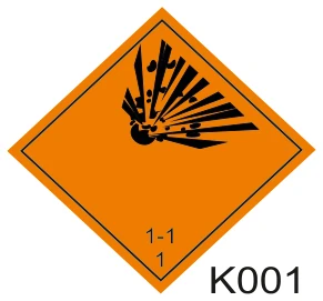 Patlayıcı Madde İşareti 1.1 — K001