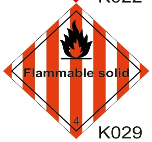 Flammable Solid — Yanıcı Katı İşareti K029