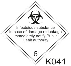INFECTIOUS SUBSTANCE IN CASE OF DAMAGE OR LEAKAGE