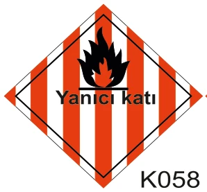 Yanıcı Katı Madde İşareti — K058