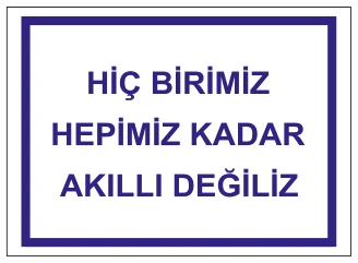 HIÇ BİRİMİZ HEPİMİZ KADAR AKILLI DEĞİLİZ