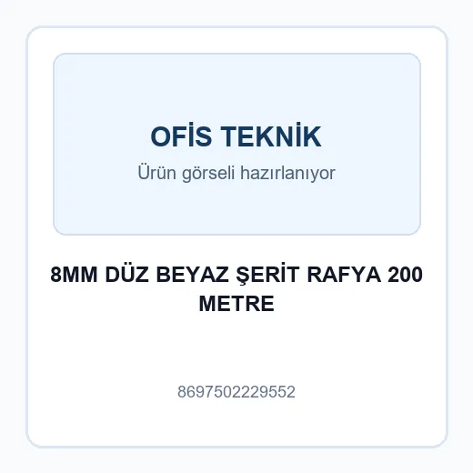 8MM DÜZ BEYAZ ŞERİT RAFYA 200 METRE