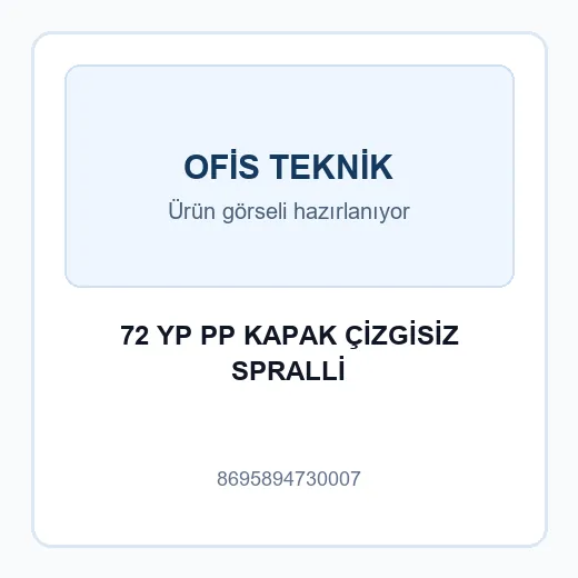 72 YP PP KAPAK ÇİZGİSİZ SPRALLİ