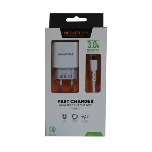 MEGATECH 3. AMPER TYPCE KABLO + BAŞLIK