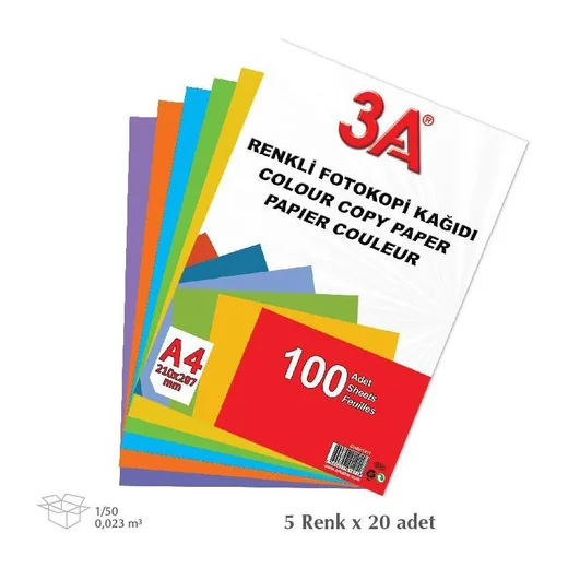 COLLEX A4 RENKLİ 100 ADET