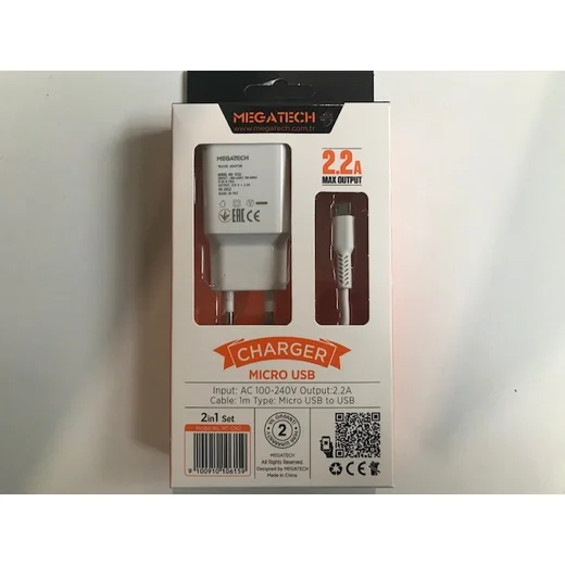 MEGATECH ECO 2.2A MİCRO ŞARJ+BAŞLIK