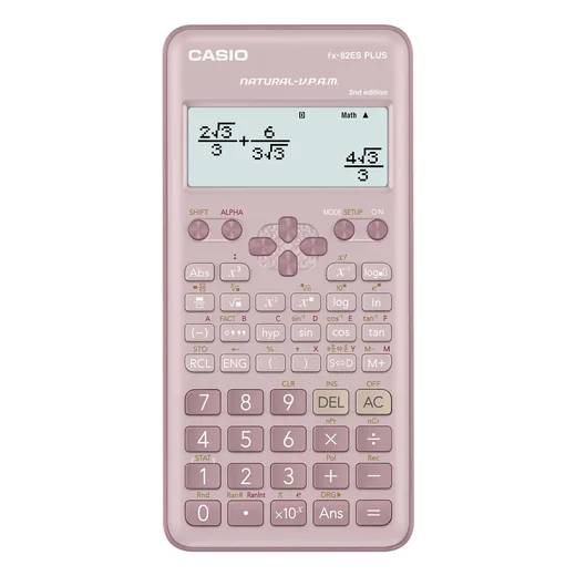 CASIO FX-82ES PLUS PEMBE HESAP MAKİNESİ 2VERSİYON