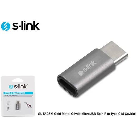 S-link SL-TA25M Gümüş Metal Gövde MicroUSB 5pin F