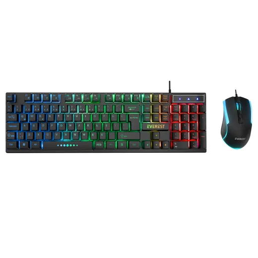 Everest KM-198 Luminax Siyah Gökkuşağı Aydınlatmal