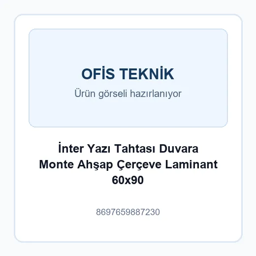 İnter Yazı Tahtası Duvara Monte Ahşap Çerçeve Laminant 60x90