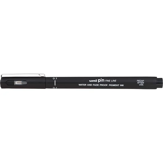 Uni-Ball Çizim Kalemi Akrilik Uçlu Fine Line Pin 0.1 MM Siyah PIN 01-200