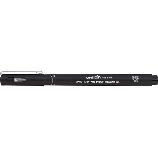 Uni-Ball Çizim Kalemi Akrilik Uçlu Fine Line Pin 0.8 MM Siyah PIN 08-200(S)