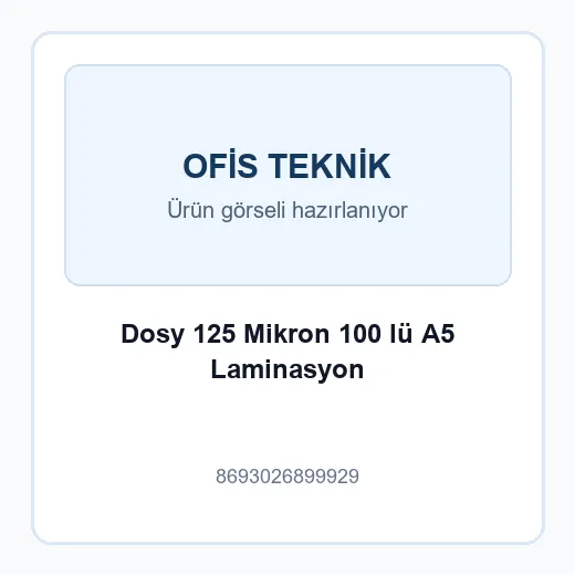 Dosy 125 Mikron 100 lü A5 Laminasyon