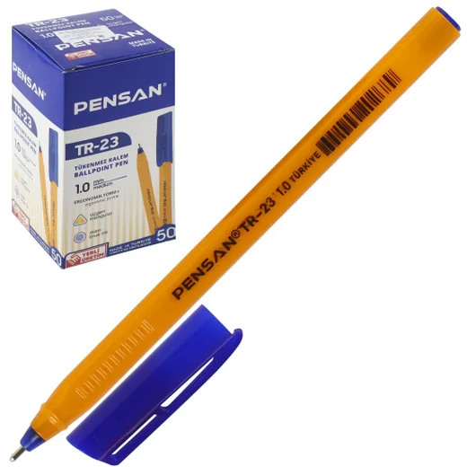 Pensan Tükenmez Kalem Üçgen Mavi TR-23