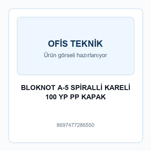 BLOKNOT A-5 SPİRALLİ KARELİ 100 YP PP KAPAK