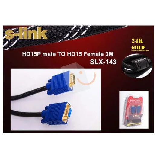 S-link SLX-143 VGA F/M 15P 3m Uzatma Kablosu