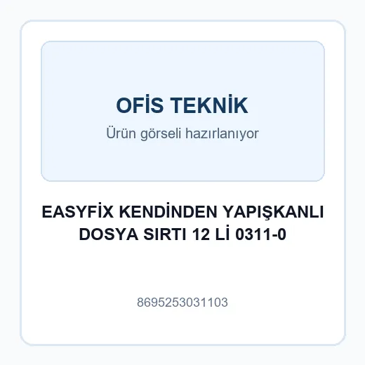 EASYFİX KENDİNDEN YAPIŞKANLI DOSYA SIRTI 12 Lİ 0311-0