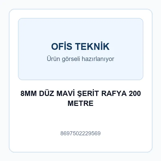 8MM DÜZ MAVİ ŞERİT RAFYA 200 METRE