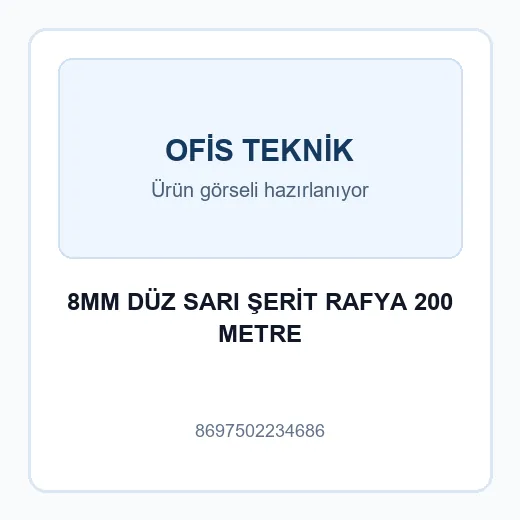 8MM DÜZ SARI ŞERİT RAFYA 200 METRE