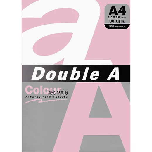 DOUBLE A RENKLİ KAĞIT 80 GR 100 LÜ PASTEL PEMBE