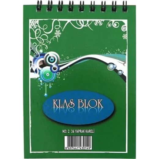 Klas Bloknot Spiralli Kareli No:2 36 Yp