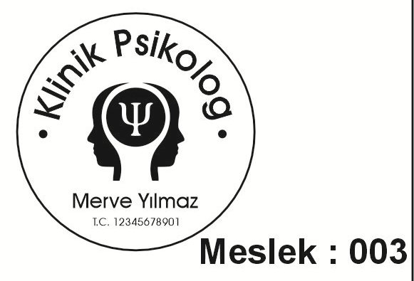 Meslek 003 klinik psikolog yuvarlak kaşe örneği