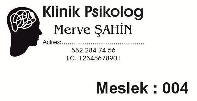 Meslek 004 klinik psikolog yatay kaşe örneği