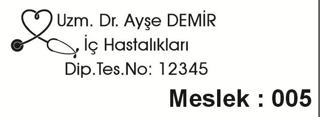 Meslek 005 doktor iç hastalıkları kaşe örneği