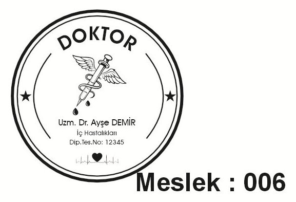 Meslek 006 doktor yuvarlak kaşe örneği