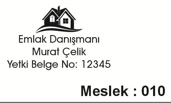 Meslek 010 emlak danışmanı yatay kaşe örneği