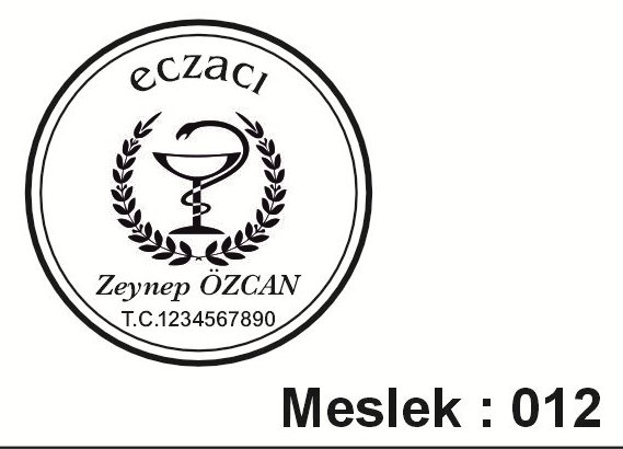Meslek 012 eczacı yuvarlak kaşe örneği