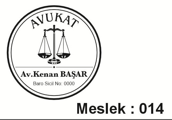 Meslek 014 avukat yuvarlak kaşe örneği